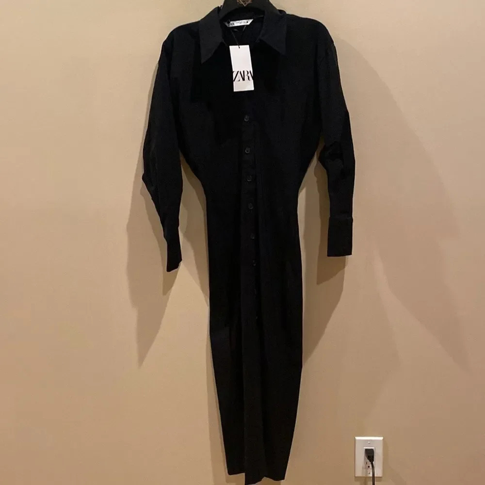 Zara MIDI SHIRT DRESS - Picture 5 of 9
